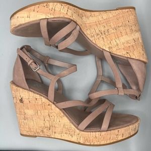 Vince Camuto Cordalla Nubuck leather wedge cork sandals sz11
